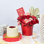 Romantic Roses, Chocolate & Red Velvet Cake Combo Gift