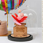 Birthday Chocolate Cake with Dried Flowers Dome