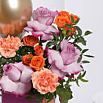 Birthday Flowers and Gold Balloons in Luxury Vase