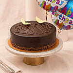 Classic Chocolate Cake with Balloons for Birthday Celebrations