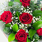 Elegant Red Roses with French Chocolate Cake