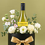 Elegant Wine & Floral Gift Arrangement