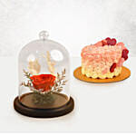 Forever Red Rose & Floral Heart Chocolate Cake Combo