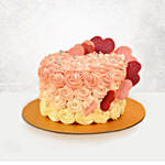 Forever Red Rose & Floral Heart Chocolate Cake Combo