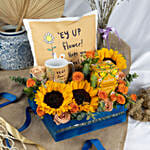 Get Well Soon Floral & Comfort Hamper with Mug N Cushion