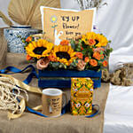 Get Well Soon Floral & Comfort Hamper with Mug N Cushion
