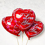 I Love You Balloon Set with Chocolate Cake & Teddy