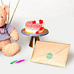 I Love You Balloon Set with Chocolate Cake & Teddy