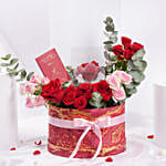 Love Valentine Roses with Chocolate Gift Box & LED Lamp