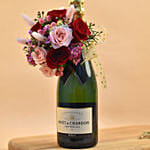 Luxury Champagne & Mixed Flowers Gift Combo