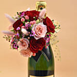 Luxury Champagne & Mixed Flowers Gift Combo