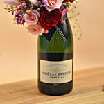 Luxury Champagne & Mixed Flowers Gift Combo