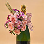 Luxury Pink Flower & Champagne Gift Box