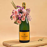 Luxury Pink Flower & Champagne Gift Box