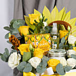 Luxury Tea & Spa Hamper with Fresh Roses N Chocolates