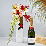 Moet Chandon Champagne & Elegant Floral Gift Box