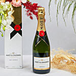 Moet Chandon Champagne & Elegant Floral Gift Box