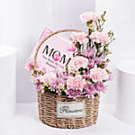 Mother’s Love Pink & Purple Floral Basket with Chocolates