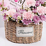 Mother’s Love Pink & Purple Floral Basket with Chocolates