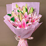 Oriental Pink Lilies with Birthday Balloon Gift Set