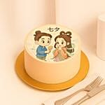 Qixi Greetings Mini Cake