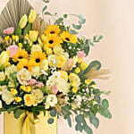 Graceful Mixed Flowers Golden Stand