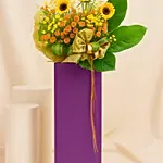 Vibrant Mixed Flowers Red Stand
