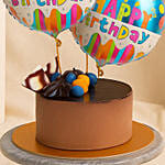 Tempting Chocolate Cake With Birthday Balloons