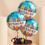 Tempting Chocolate Cake With Birthday Balloons