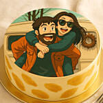 Personalise Your Ghibli Caramel Anniversary Photo Cake