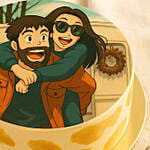 Personalise Your Ghibli Caramel Anniversary Photo Cake