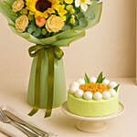 Sunbeam - Elegant Floral Fushion Bouquet & Pandan Ondeh Ondeh Cake