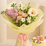 Affection - Elegant Flowers Bouquet & Macaroon Cake