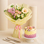 Affection - Flowers Bouquet & Macaroon Cake