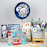 Its a Baby Boy Flowers Arrangment giftset