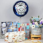 Its a Baby Boy Flowers Arrangment giftset