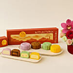 Festive Bloom Box with Snowskin Mooncake Box of 4 - Mid-Autumn Festival Gift Set