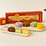 Mid-Autumn Snowskin Mooncake Box of 4 with White Orchid Plant Gift Set