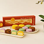 Mid-Autumn Snowskin Mooncake Box of 8 with White Orchid Plant Gift Set