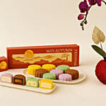 Mid-Autumn Snowskin Mooncakes Box of 8 with Phalaenopsis Orchid Gift Set