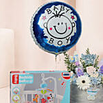 Its a Baby Boy Flowers giftset with Balloon