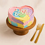 Colorful Heart Shaped Birthday Cake