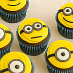 Minion Theme Chocolate Cupcakes 6 Pcs