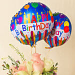 Flowers and Balloons Bouquet with Birthday Flair