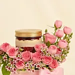 Jar Cake and Roses Box
