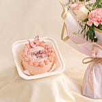 Mother Day Pink Flowers and Bento cake Bundle