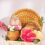 Karwa Chauth Pooja Thali Set with Flowers & Nuts