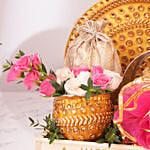 Karwa Chauth Pooja Thali Set with Flowers & Nuts