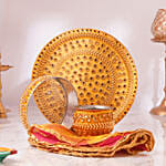 Yellow Karwa Chauth Pooja Thali Set