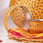 Yellow Karwa Chauth Pooja Thali Set